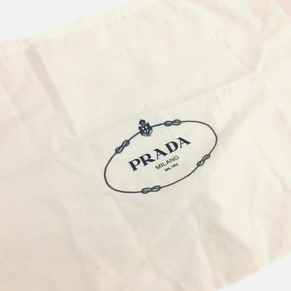 PRADA JACQUARD LOGO CANVAS BEIGE LEATHER SHOULDER BAG/R3364 - Picture 14 of 15